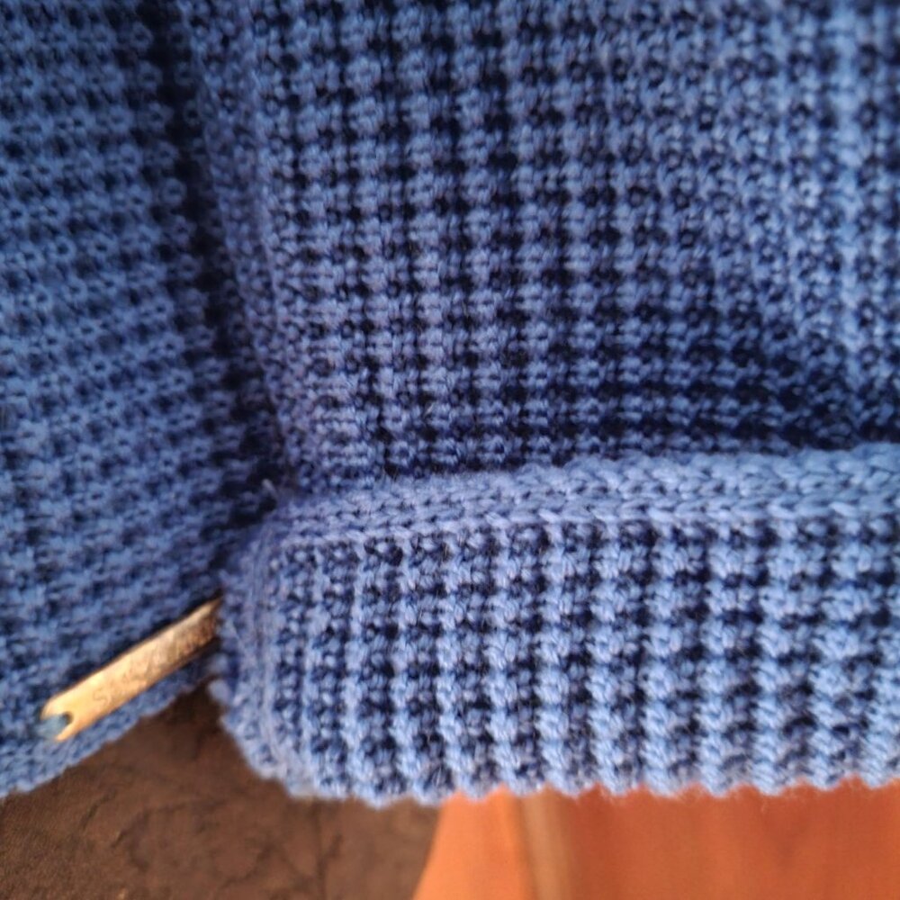 Saint James Blue Waffle Knit Jacket With Buckle Closures Size 6 - Picture 3 of 9